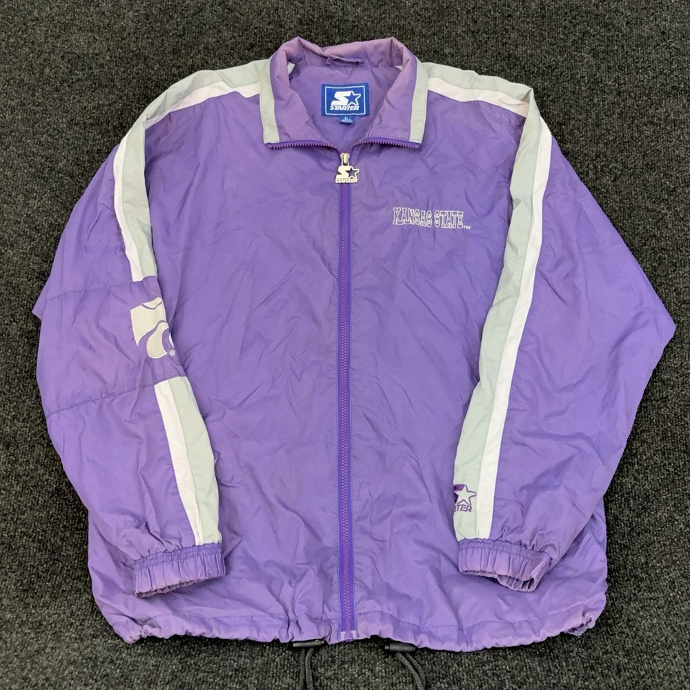 Vintage Kansas State Wildcats Jacket Mens L Purple NCAA Football Starter 90s